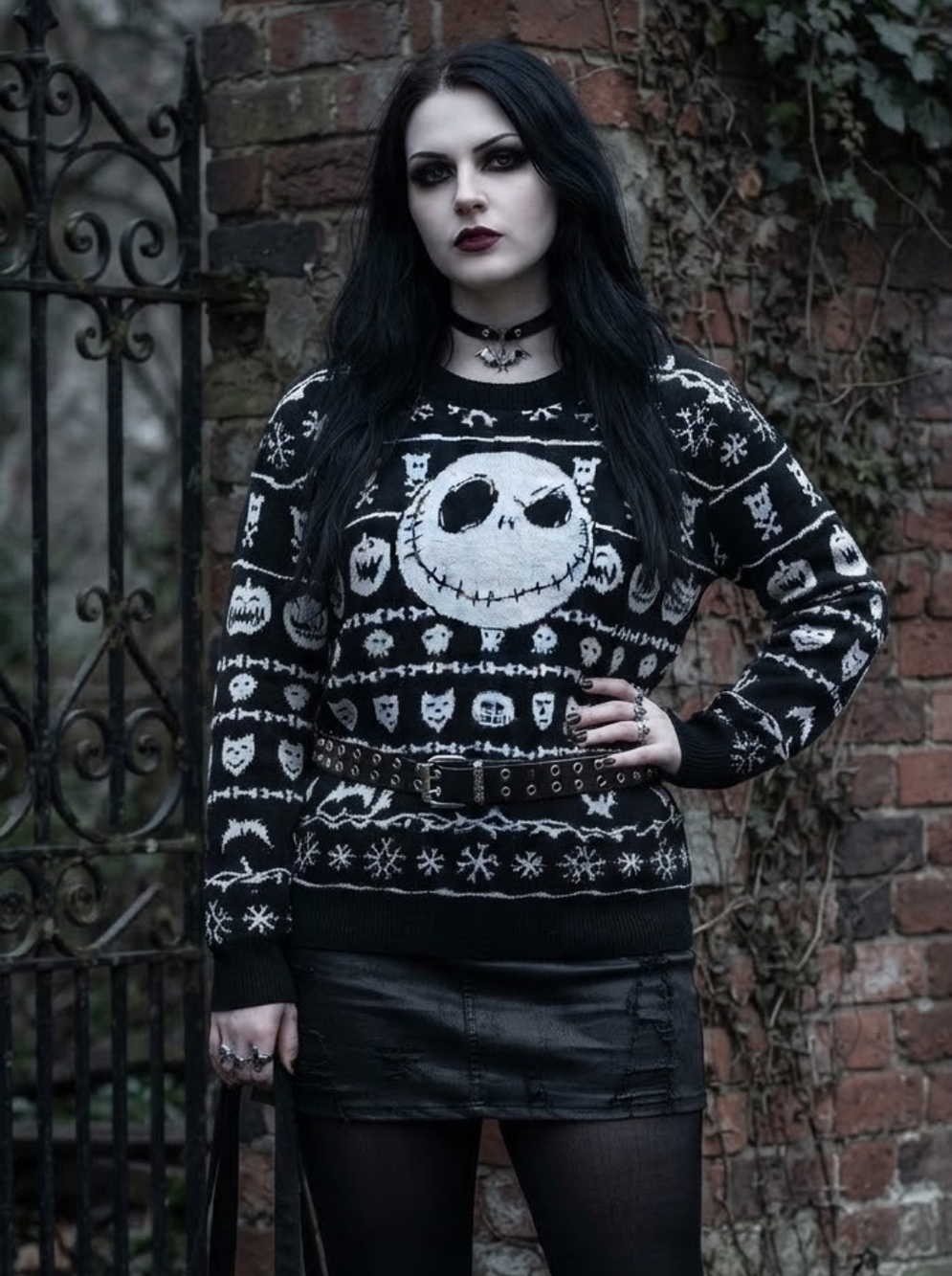 Disney Nightmare Before Christmas Jack Skellington Holiday Ugly Sweater XL